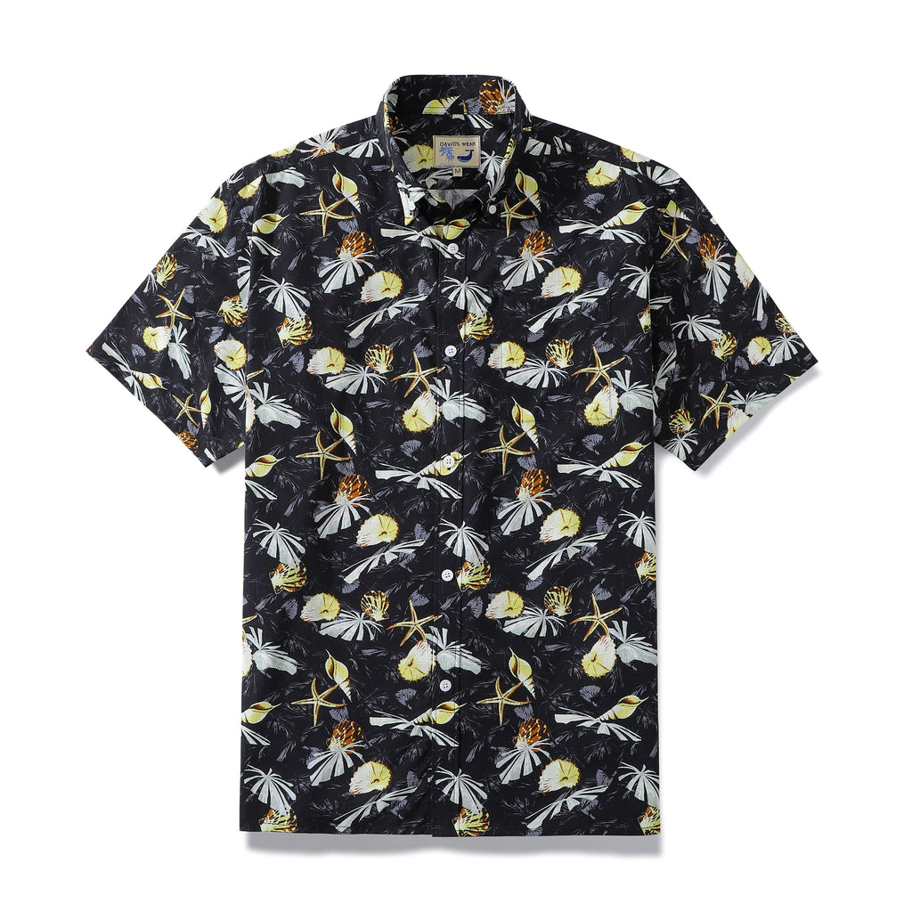 Hawaiian Shirts For Men Vintage Tropical Conch Button Down Cotton Aloha Shirt By Amy