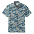 Men's Hawaiian Shirt Azure Dreams Print Cotton Button-down Short Sleeve Aloha Shirt By Amy