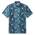 Men's Hawaiian Shirt Island Aloha Shirt Cotton Button-down Short Sleeve Shirt By Alice Brown