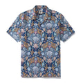 Hawaiian Shirt For Men Deep Sea Damask By Rebecca Elfast Shirt Camp Collar 100% Cotton