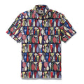 1960s Vintage Men's Hawaiian Shirt Pottery Print Cotton Button-down Short Sleeve Aloha Shirt