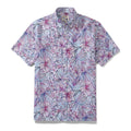 Men's Hawaiian Shirt Purple Tropical Floral Cotton Aloha Shirt Button Down By Amy