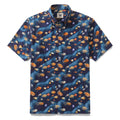 Men's Hawaiian Shirt Aquatic Reverie Print Cotton Button-down Short Sleeve Aloha Shirt By Amy