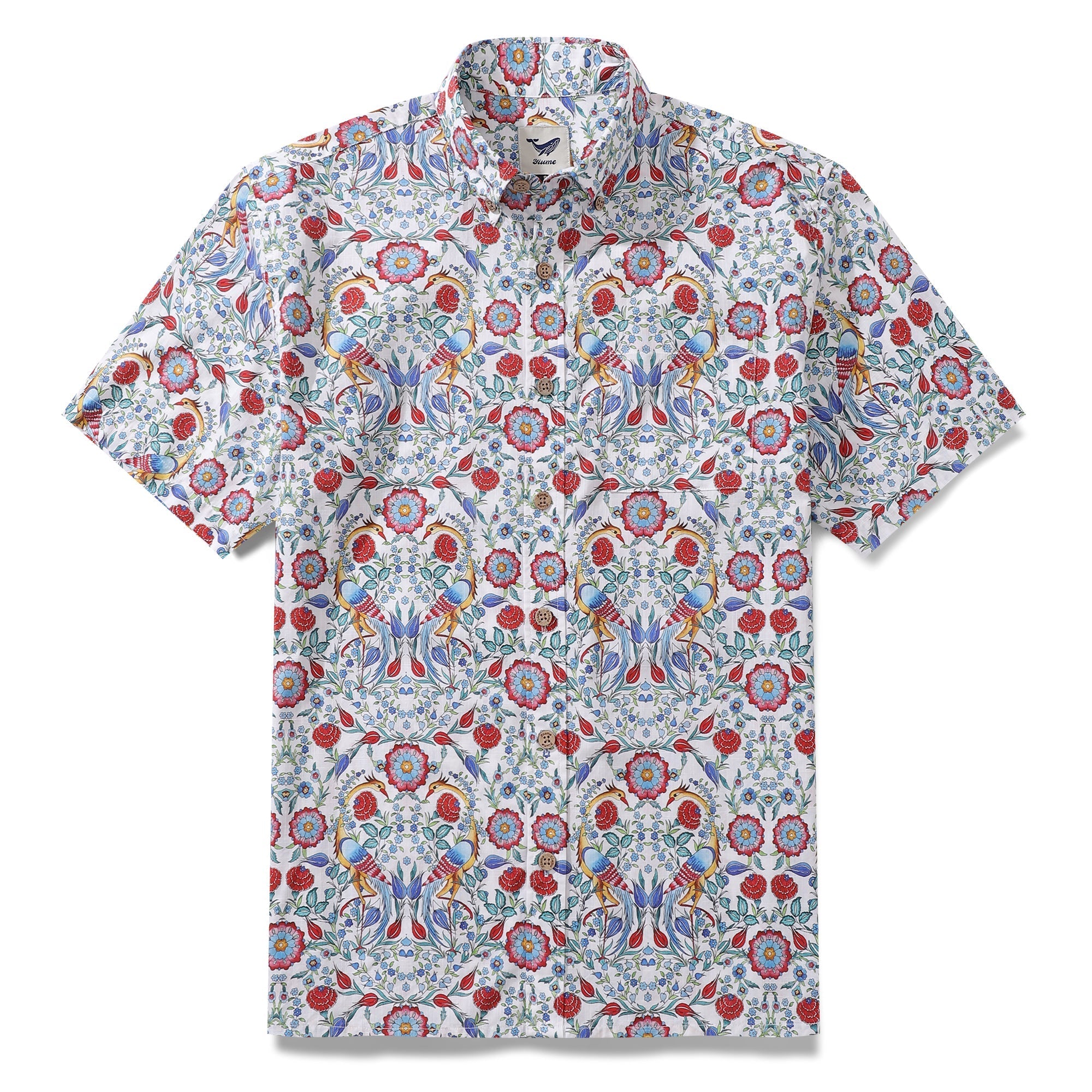 Men's Hawaiian Shirt Turkish Design Art Studio Cotton Button-down Short Sleeve Aloha Shirt By GND Art Studio