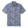 Men's Hawaiian Shirt Flower Sea Print Cotton Button-down Short Sleeve Aloha Shirt By Amy