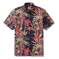 Men's Hawaiian Shirt Summer Night Print Cotton Button-down Short Sleeve Aloha Shirt By Amy