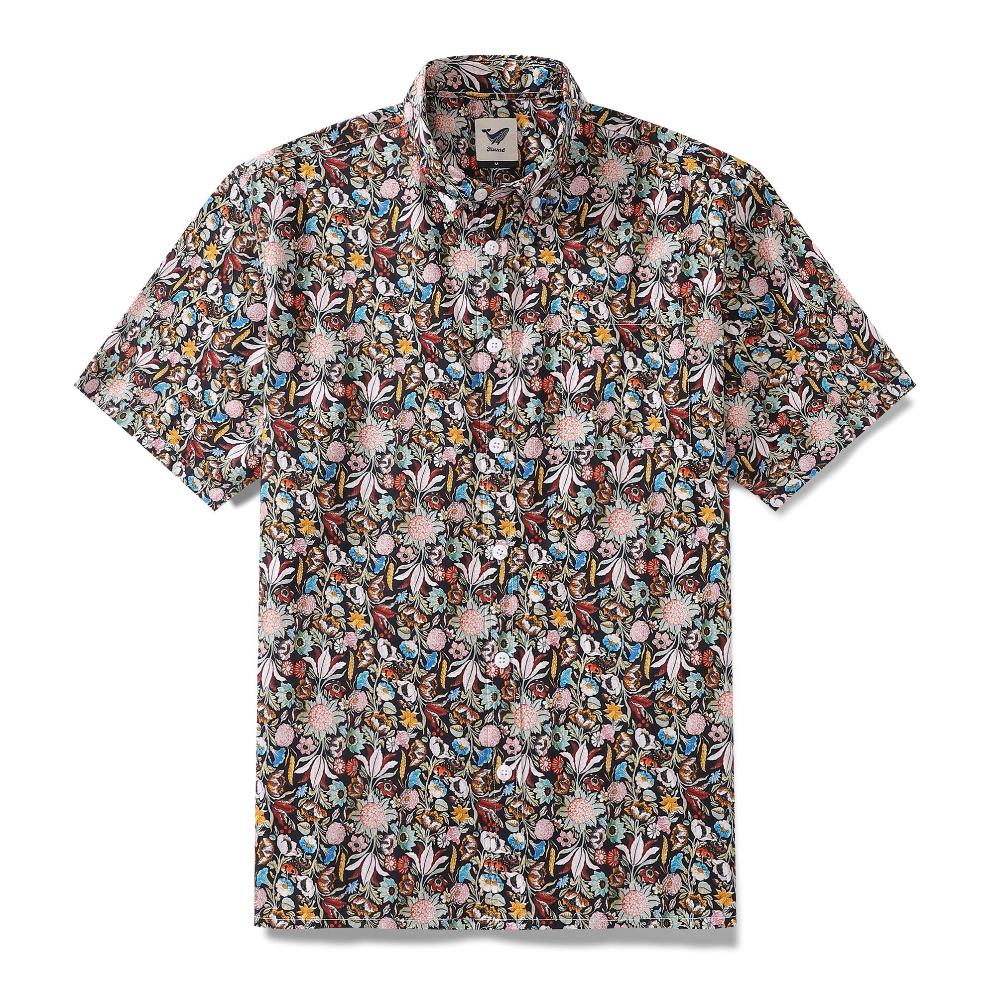 Men's Hawaiian Shirt Vintage Gothic Design Print Cotton Button-down Short Sleeve Aloha Shirt By Amy