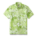 Hawaiian Shirts For Men Tropical Green Floral Cotton Button Down Short Sleeve Aloha Shirt By Evan
