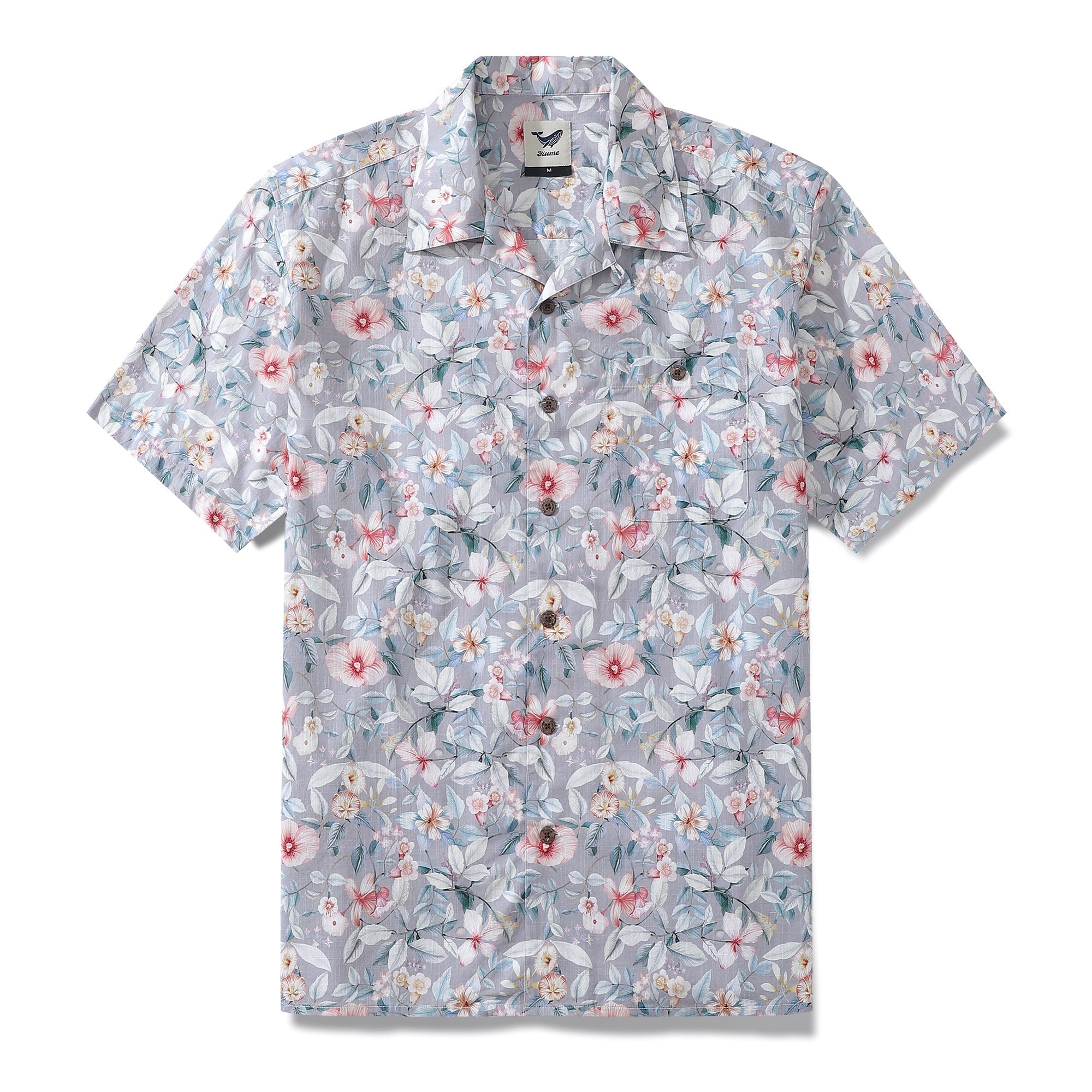 Hawaiian Shirt For Men Sea of Flowers Shirt Camp Collar 100% Cotton By Amy