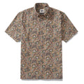 Men's Hawaiian Shirt Autumn Colors Print Cotton Button-down Short Sleeve Aloha Shirt By Amy