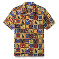 1940s Vintage Hawaiian Shirt For Men Ancient Egyptian Totem Shirt Camp Collar 100% Cotton By Yakima