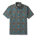 Men's Hawaiian Shirt Tulip Print Cotton Short Sleeve 1940s Vintage Aloha Shirt By Amy