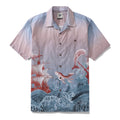 1950s Vintage Hawaiian Shirt For Men Navigation Shirt Camp Collar 100% Cotton By Sylvia