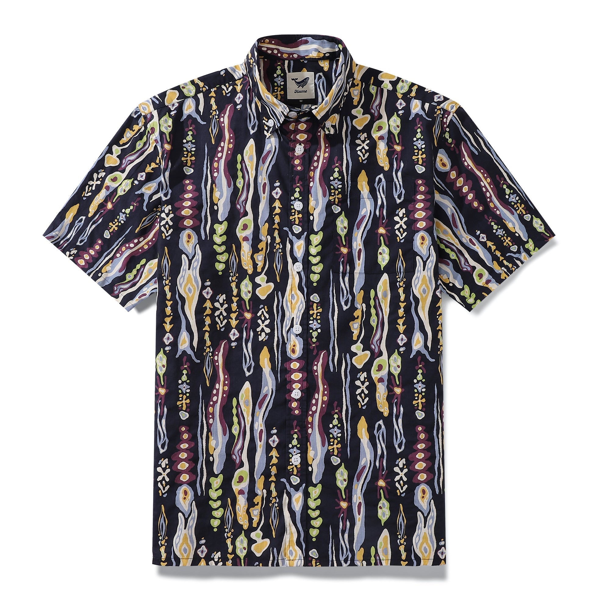 Men's Hawaiian Shirt Valley of the Worms Print Cotton Button-down Short Sleeve Aloha Shirt By Evan