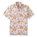 Men's Hawaiian Shirt Pink Retro Era Print Cotton Button-down Short Sleeve Aloha Shirt By Evan