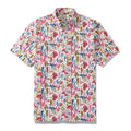 Hawaiian Shirt For Men Marine Life Print Short Sleeve Cotton Button Down - Rose Pink By Amy