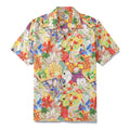 1970s Vintage Hawaiian Shirt For Men Flower and Fruit Ocean Shirt Camp Collar 100% Cotton By Sylvia