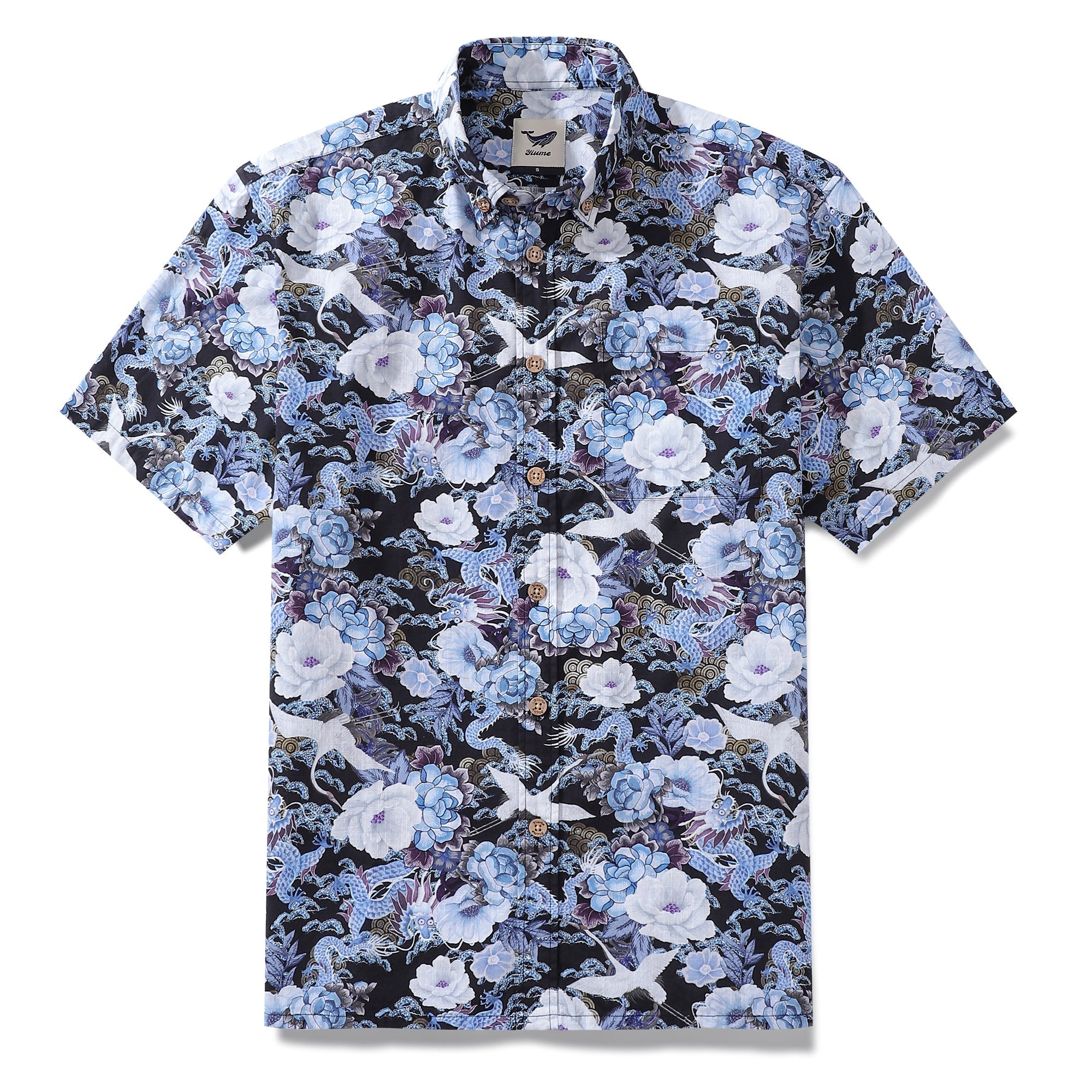 Men's Hawaiian Shirt Mystic Serenity Print Cotton Button-down Short Sleeve Aloha Shirt By Sylvia
