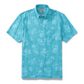Hawaiian Shirts For Men Blue Lily Print Shirt Short Sleeve By Amy