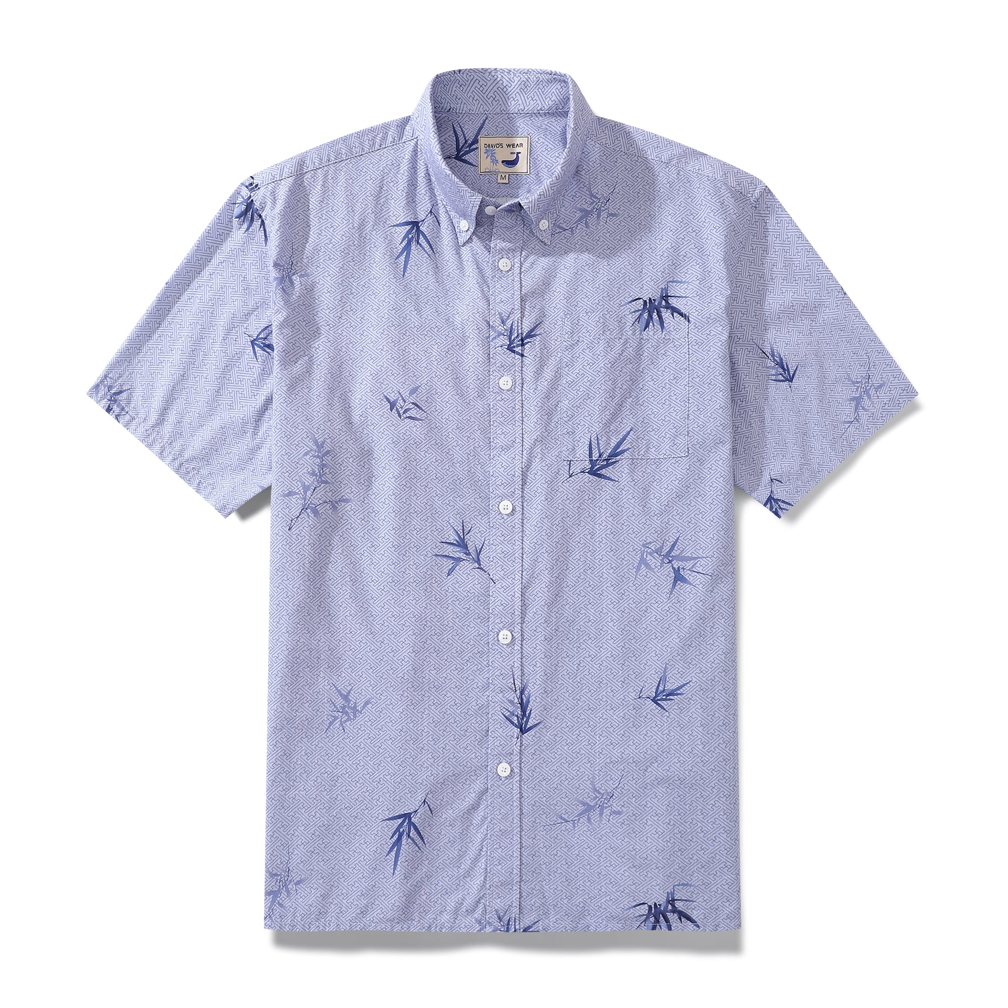 Hawaiian Shirts For Men Vintage Cotton Button Down Abundant Bamboo Ambiance Short Sleeve Aloha Shirt By Amy