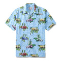 Hawaiian Shirt For Men Old-Fashioned Car Shirt Camp Collar 100% Cotton By Sylvia