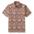 Men's Hawaiian Shirt Mystical Garden Print Cotton 1940s Vintage Short Sleeve Aloha Shirt By Sylvia