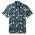 Men's Hawaiian Shirt Blue Planet Earth Day Shirt Cotton Button-down Short Sleeve Aloha Shirt By Yakima