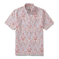 Men's Hawaiian Shirt Flower Pattern Print Cotton Button-down Short Sleeve Aloha Shirt By Amy