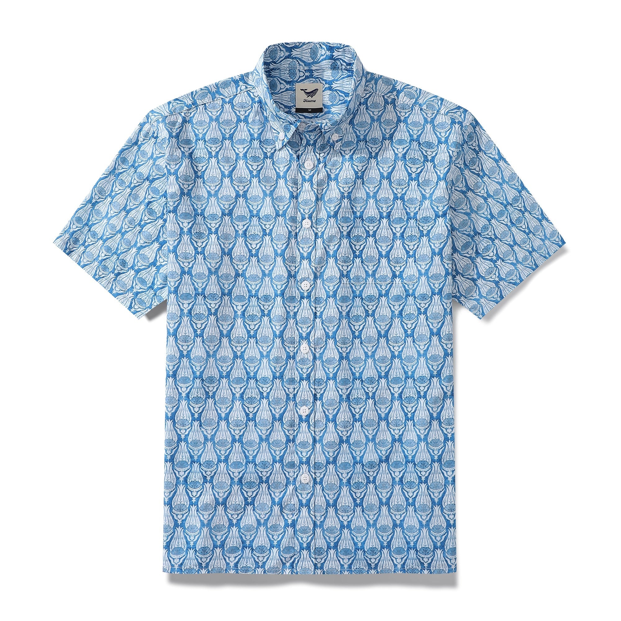 Men's Hawaiian Shirt Vintage Flowers Print Cotton Button-down By Amy