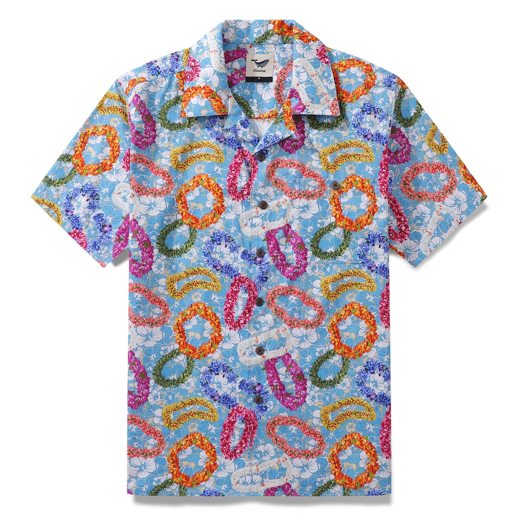 Hawaiian Shirt For Men Floral Wreath Compendium Shirt Camp Collar 100% Cotton By Sun