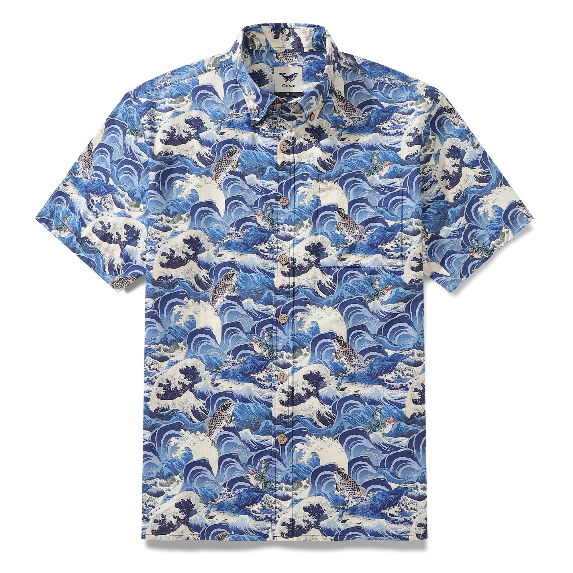 Men's Hawaiian Shirt Lucky Embrace Print Cotton Button-down Short Sleeve Aloha Shirt By Sun