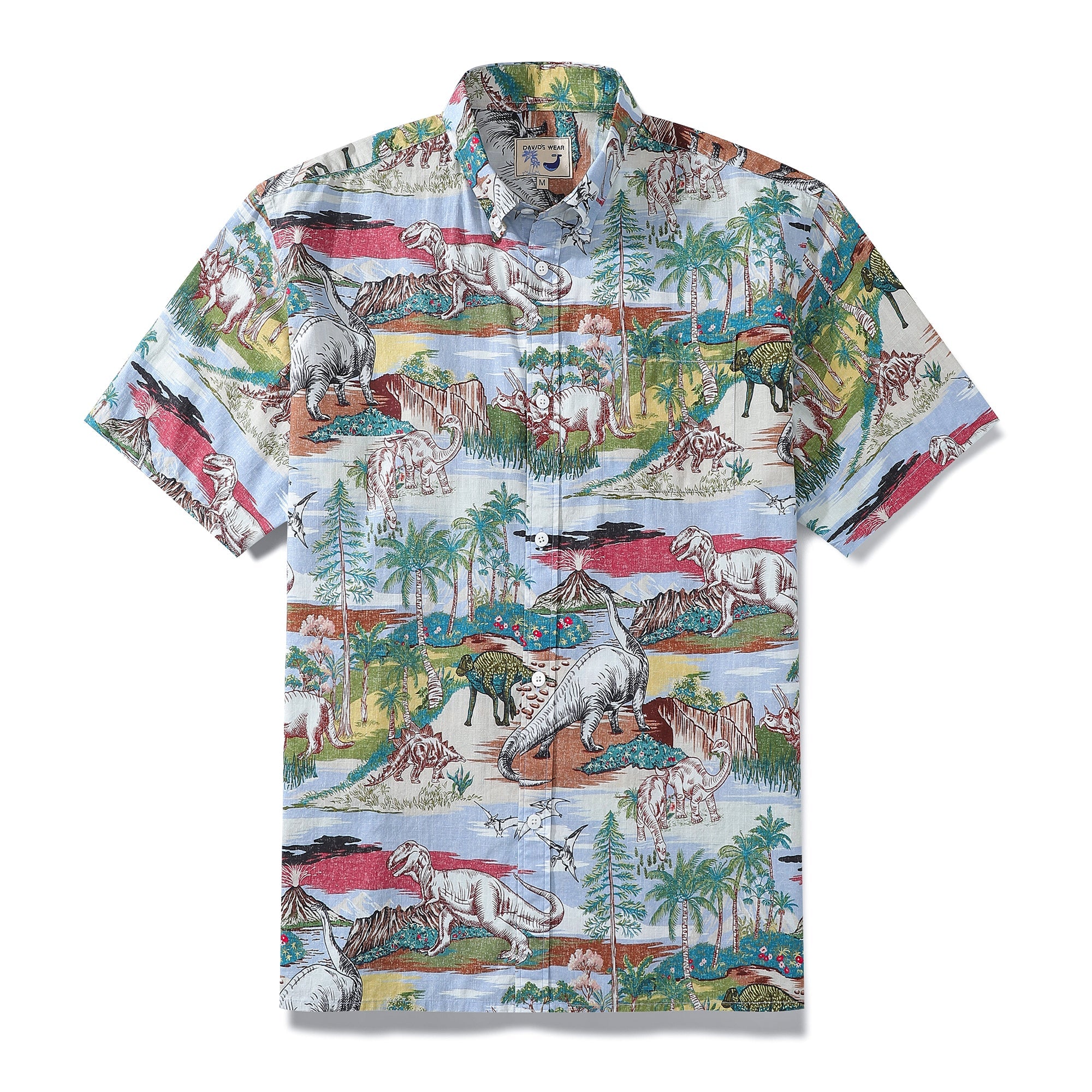Hawaiian Shirts For Men Vintage Cretaceous Dinosaur Print Shirt By Amy