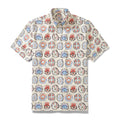Men's Hawaiian Shirt Glamorous Market Print Cotton Button-down Short Sleeve Aloha Shirt By Evan