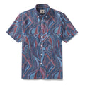 1970s Vintage Men's Hawaiian Shirt Abstract City Print Button-down Short Sleeve Aloha Shirt By Amy