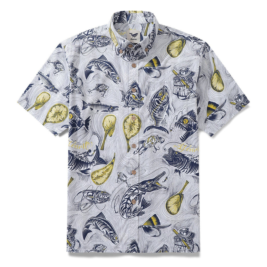 Men's Hawaiian Shirt Showdown at the Shore Cotton Button-down Short Sleeve Aloha Shirt By Sun