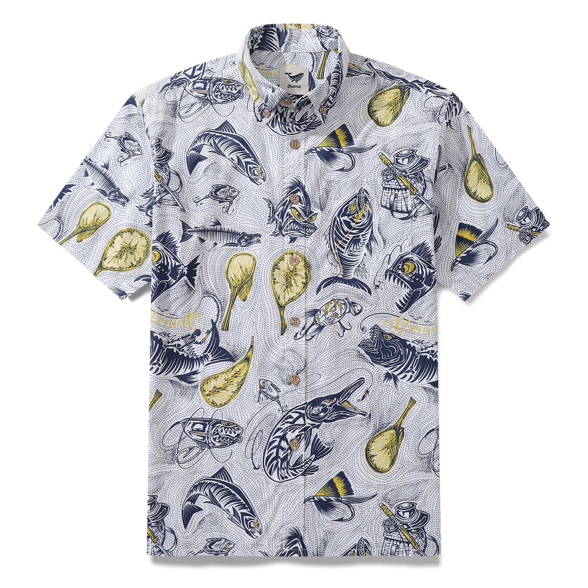 Men's Hawaiian Shirt Showdown at the Shore Cotton Button-down Short Sleeve Aloha Shirt By Sun