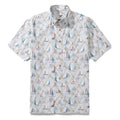 Men's Hawaiian Shirt Aloha Adventure Print Cotton Button-down Short Sleeve Aloha Shirt By Sherry