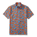 Sea Turtles And Coral Light Blue Men's Button-down Shirt 100% Cotton By Amy