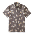 Men's Aloha Shirt Cotton Short Sleeve Brown Button Down 1920s Vintage Shirt By Amy