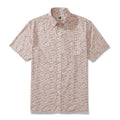 Men's Aloha Shirt Light Pink Floral Cotton Short Sleeve Button Down Pocket Workwear By Amy