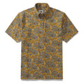 Men's Hawaiian Shirt Leaves and Flowers Print Cotton Button-down Short Sleeve Aloha Shirt By Yakima