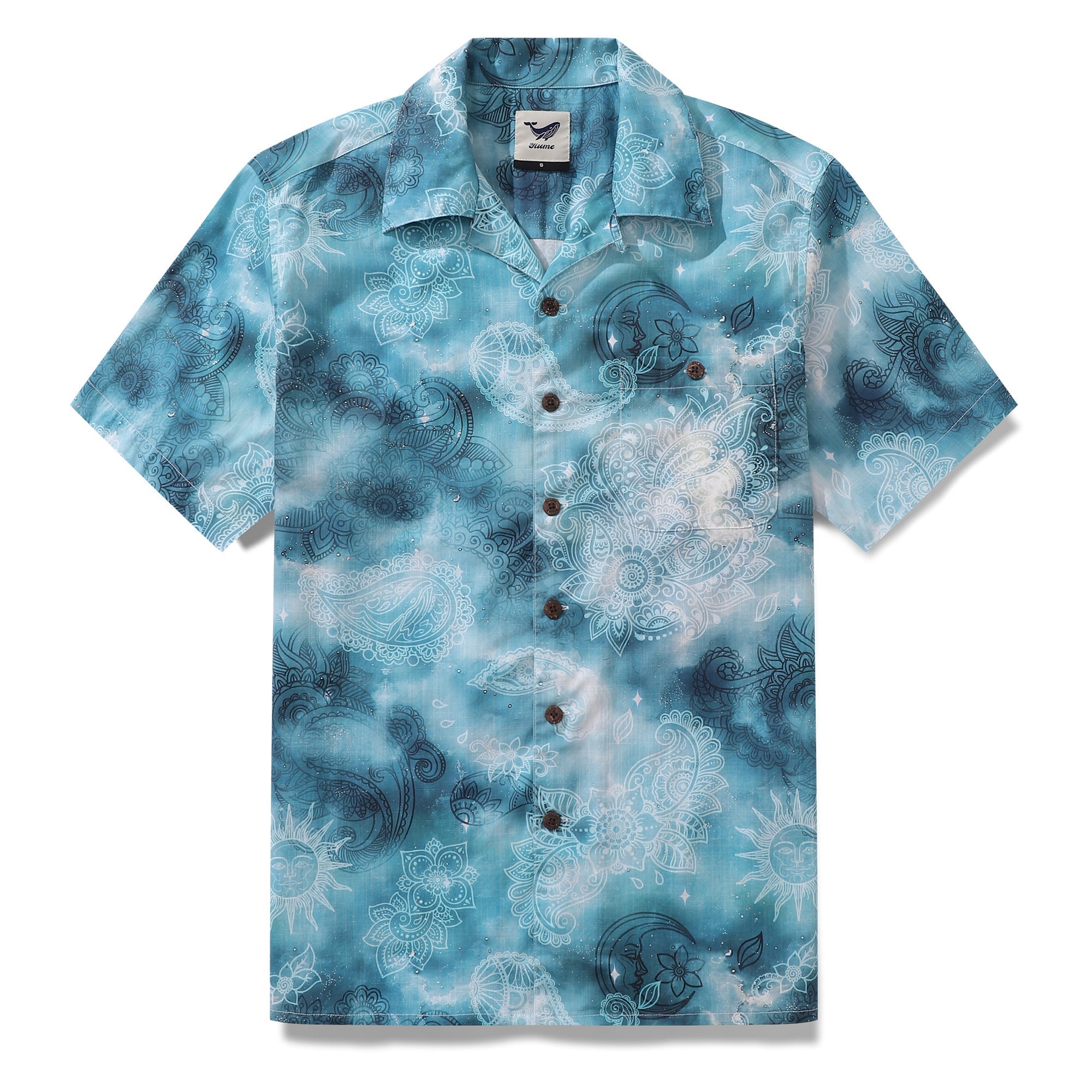 Hawaiian Shirt For Men A Paisley Dream Print Shirt Camp Collar 100% Cotton Shirt By Sun