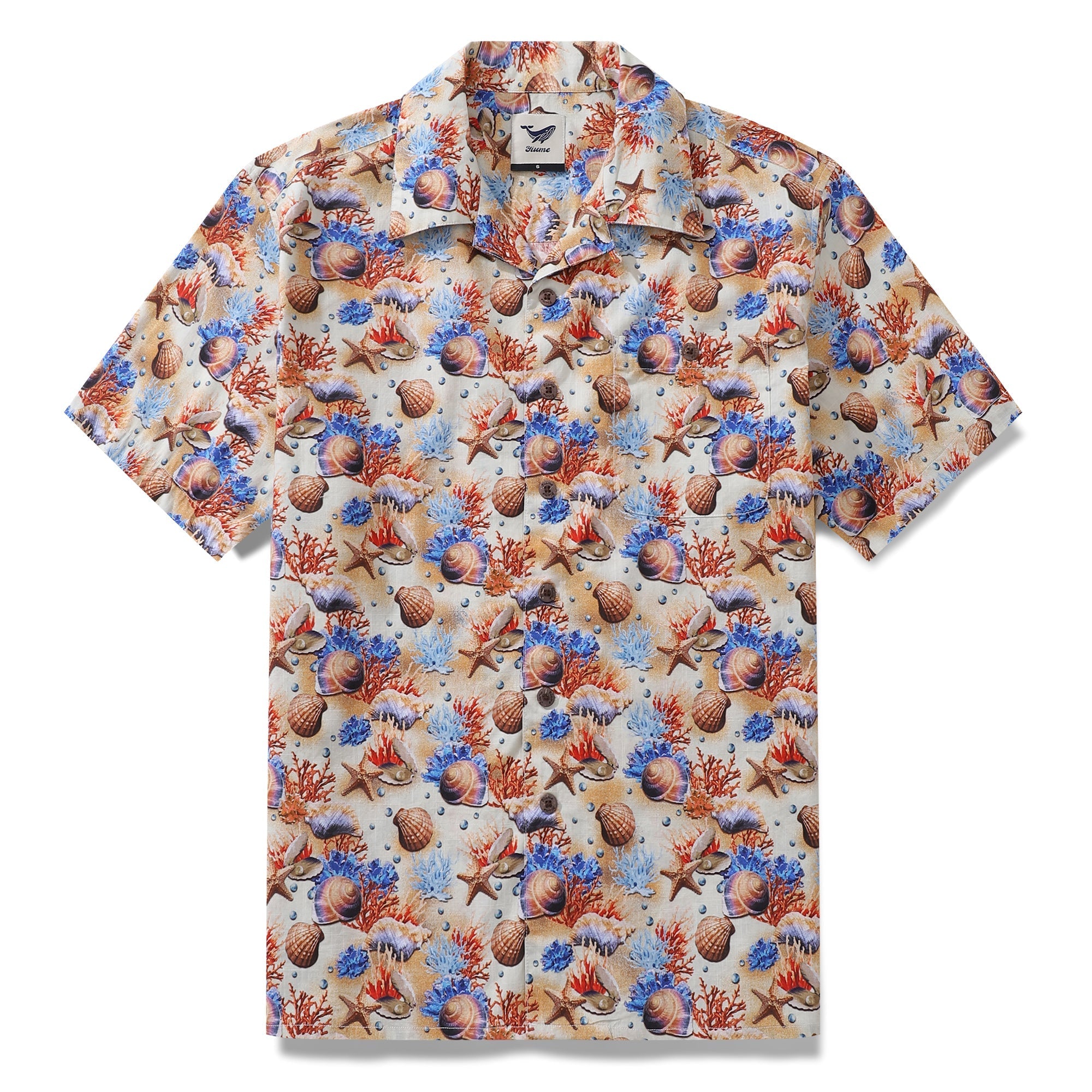 Hawaiian Shirt For Men Secrets of the Sea Shirt Camp Collar 100% Cotton By Yakima