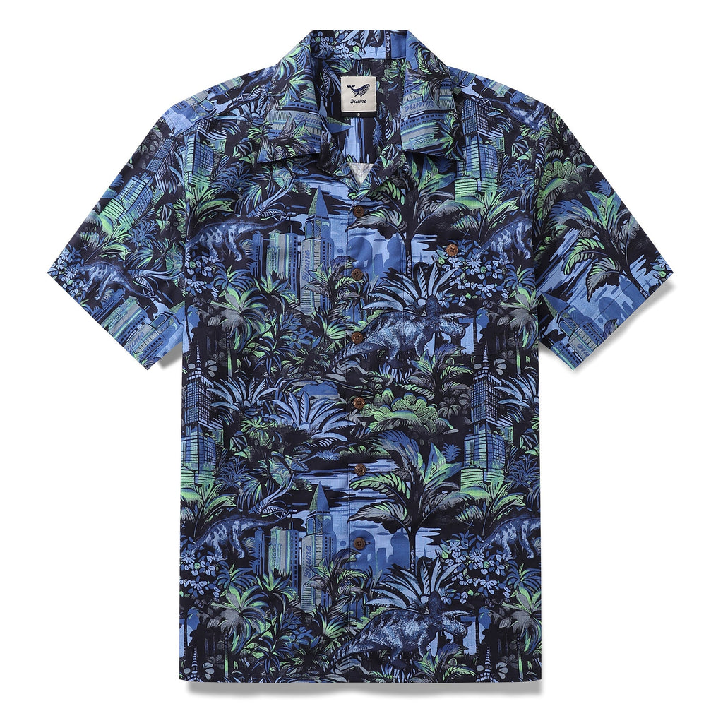 Hawaiian Shirt For Men Tropical Mirage Print Shirt Camp Collar 100% Cotton By Cigar