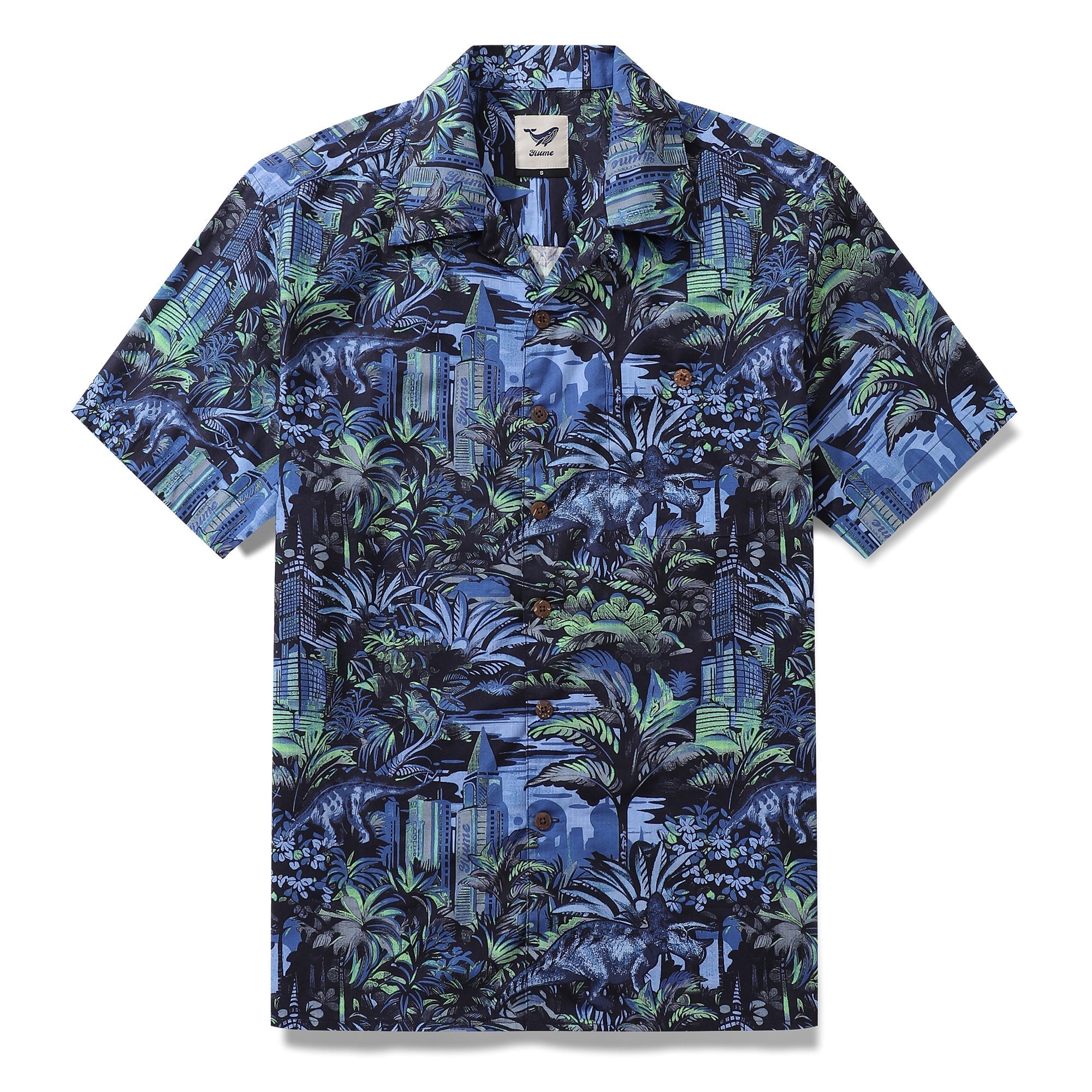 Hawaiian Shirt For Men Tropical Mirage Print Shirt Camp Collar 100% Cotton By Cigar