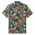 Hawaiian Tropical Shirt For Men Floral Butterfly Fantasy Shirt Camp Collar 100% Cotton By Cigar