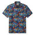 1960s Vintage Men's Hawaiian Shirt Cubism Print Cotton Button-down Short Sleeve Aloha Shirt By Sun