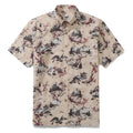 Men's Hawaiian Shirt Plum Blossom Print Cotton Button-down Short Sleeve Aloha Shirt By Yakima