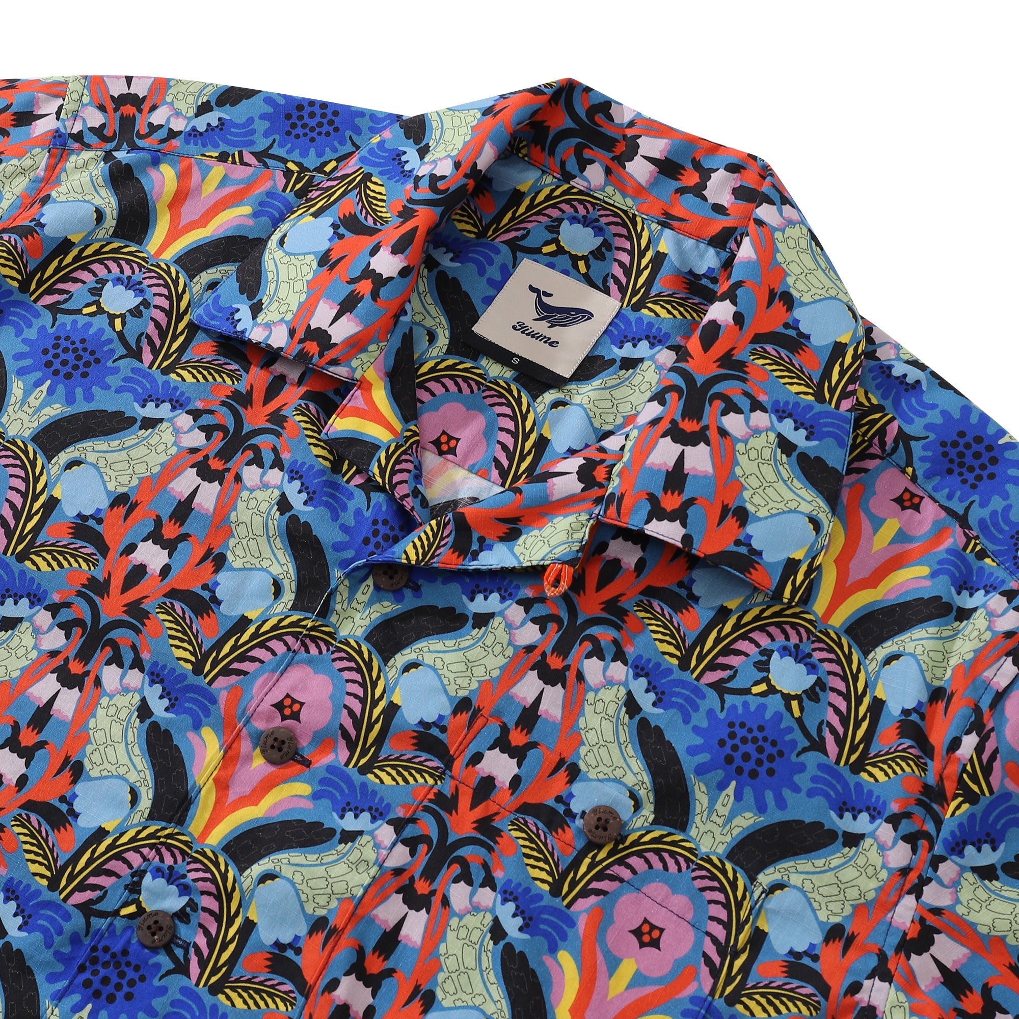 Vintage Hawaiian Shirt For Men Colorful Flower Wheel Camp Collar Shirt By Cecilia Pettersson