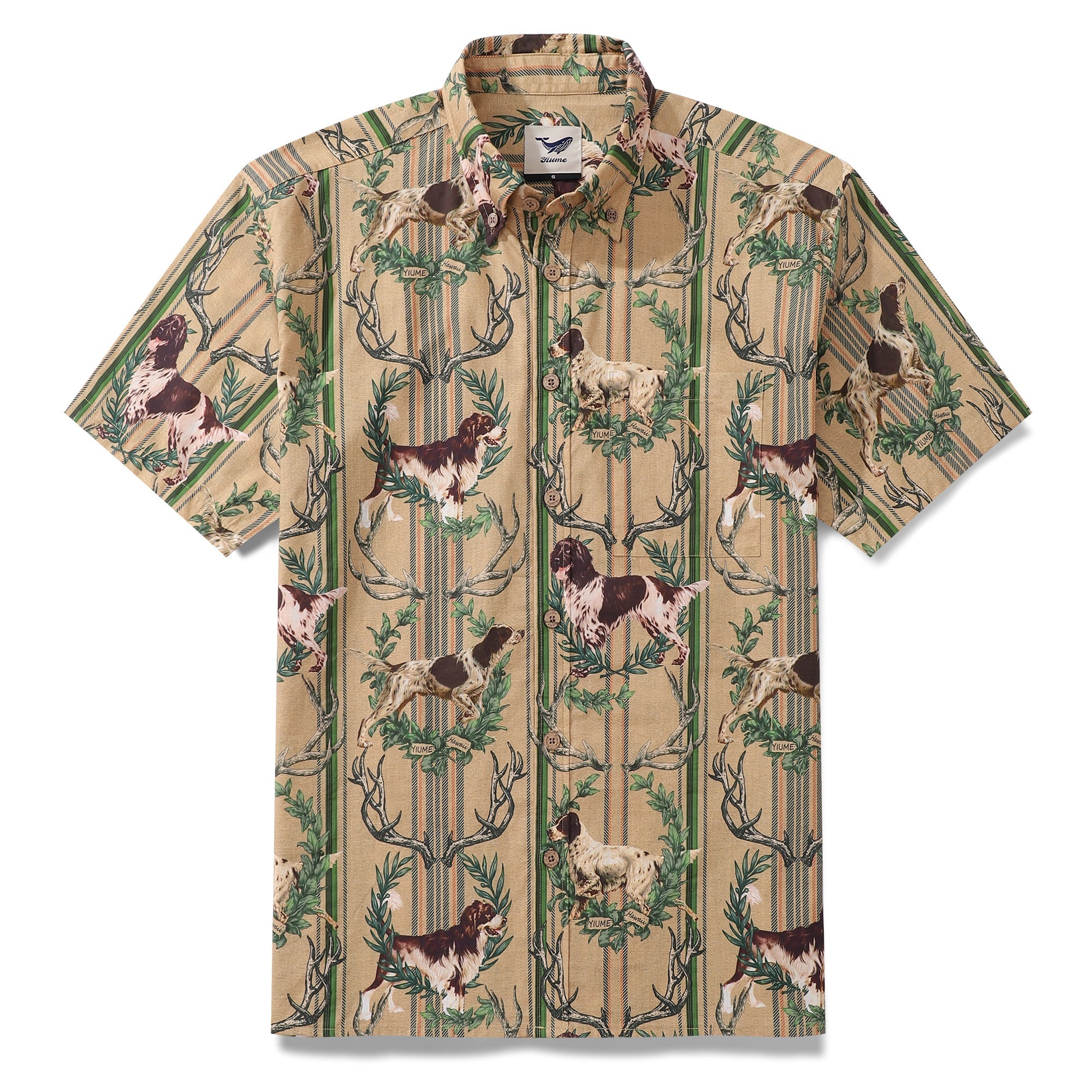 Hawaiian Shirt For Men Sleuth Hound Button-down Shirt Short Sleeve 100% Cotton Shirt By Yakima